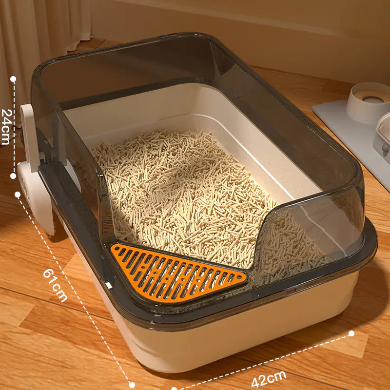 Large Enclosed Cat Litter Box with Door for Pets