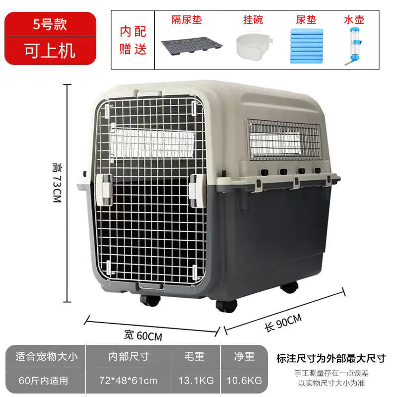 Portable Pet Airline Carrier for Dogs and Cats