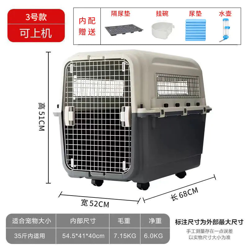 Portable Pet Airline Carrier for Dogs and Cats