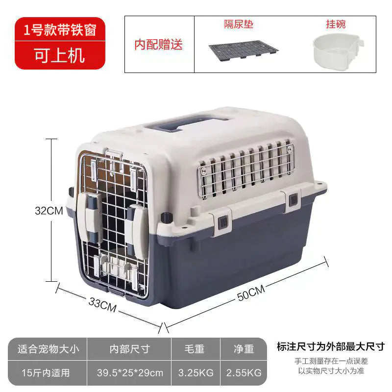 Portable Pet Airline Carrier for Dogs and Cats