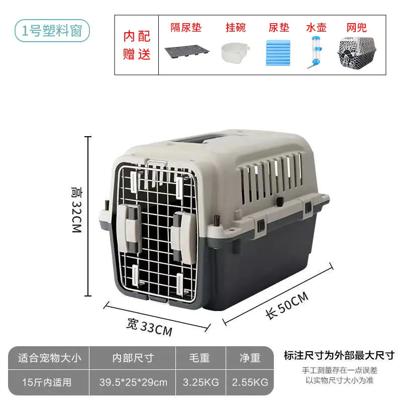 Portable Pet Airline Carrier for Dogs and Cats