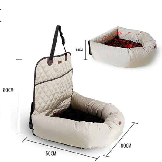 Multifunctional Pet Car Bed with Thick Cushion