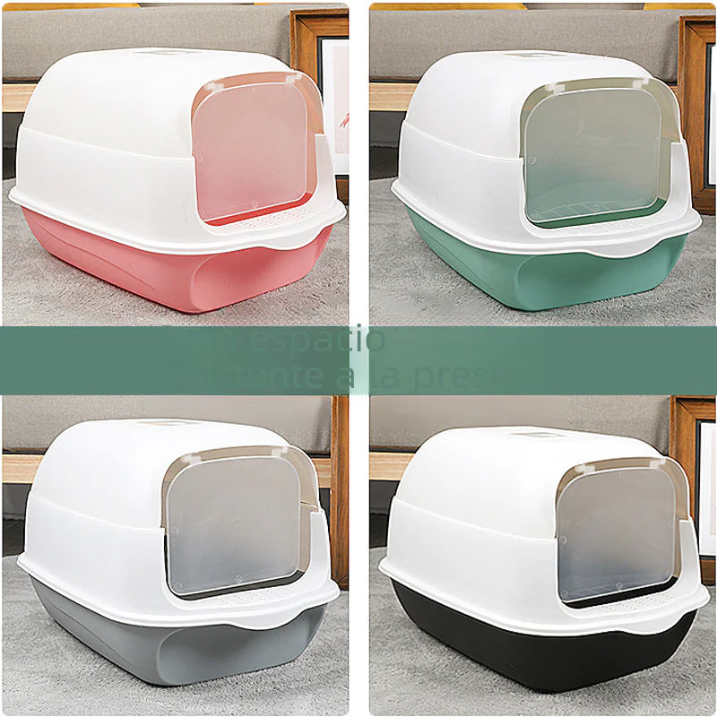 Large Enclosed Cat Litter Box with Door for Pets