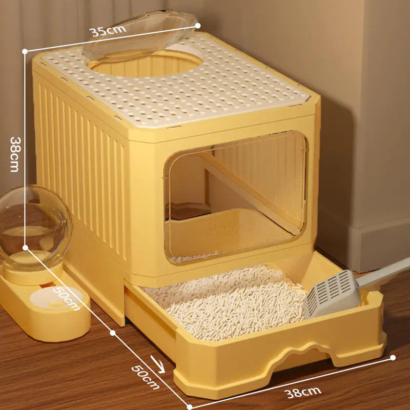 Large Enclosed Cat Litter Box with Door for Pets