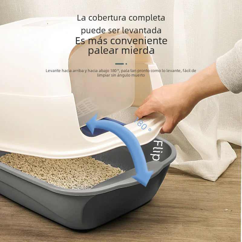 Large Enclosed Cat Litter Box with Door for Pets