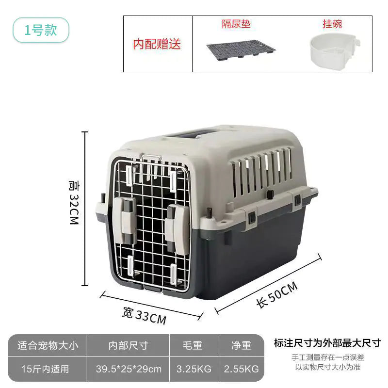 Portable Pet Airline Carrier for Dogs and Cats
