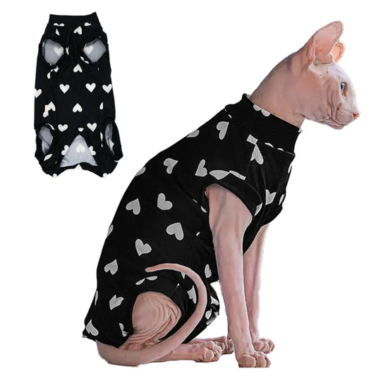 Stretchy Sweater for Cats Breathable Cat Daily Outfit Cat Pullover for Cornish Rex Devon Rex (Black L (5-6.5lbs))