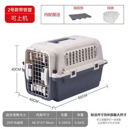 Portable Pet Airline Carrier for Dogs and Cats