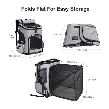 Portable Expandable Pet Backpack for Cats and Small Dogs