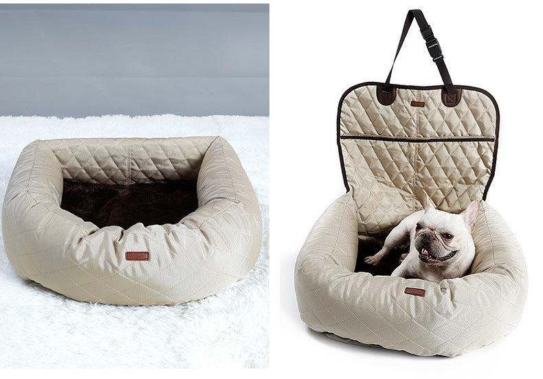 Multifunctional Pet Car Bed with Thick Cushion