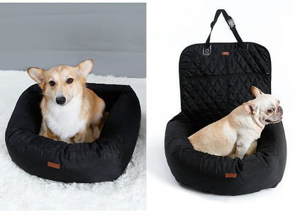Multifunctional Pet Car Bed with Thick Cushion
