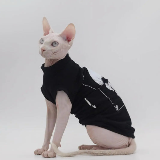 Stretchy Cat Apparel for Sphynx Devon Cornish Rex Cats (Vest ONLY X-Large)