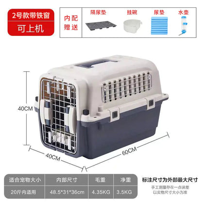 Portable Pet Airline Carrier for Dogs and Cats