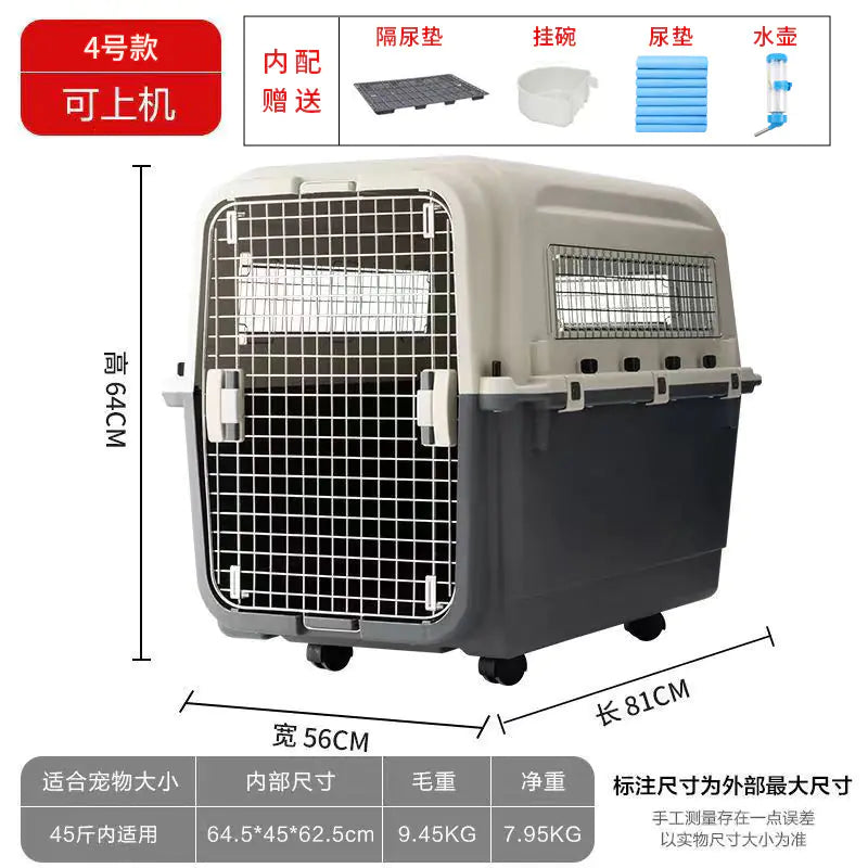 Portable Pet Airline Carrier for Dogs and Cats