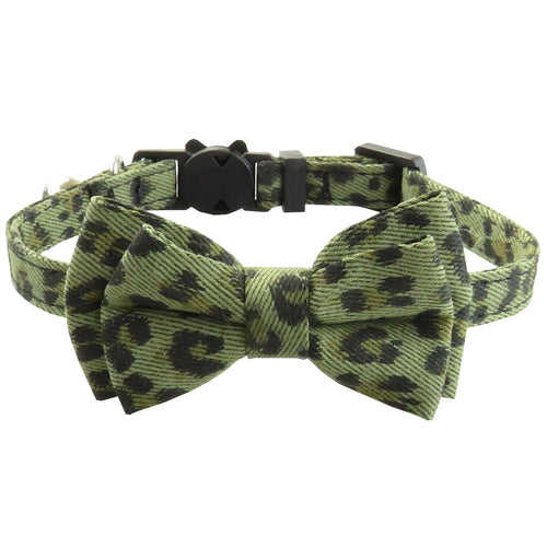 Leopard PurrBow Cat Collar for Pets (Single Item)