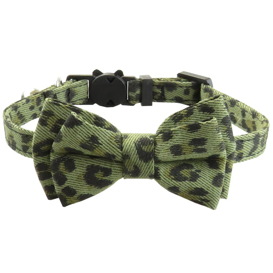 Leopard PurrBow Cat Collar for Pets (Single Item)