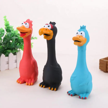 Rubber Squeaky Chicken Toy for Dogs