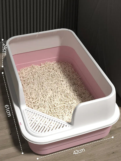 Large Enclosed Cat Litter Box with Door for Pets