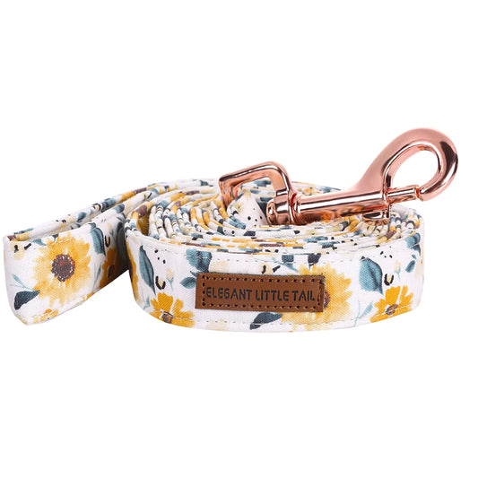 Elegant little tail Sunflower Print Strong Dog Leash Girl Dog Leashes with Soft Handle Durable Puppy Leashes for Small Medium and Large Dogs