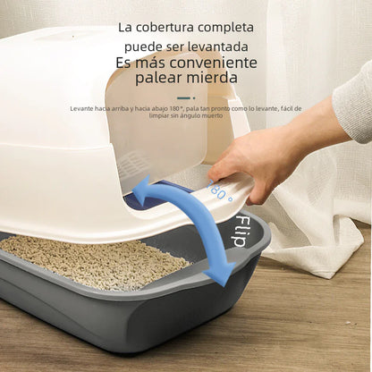 Large Enclosed Cat Litter Box with Door for Pets