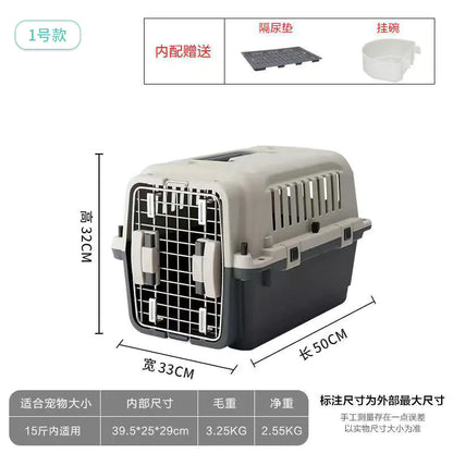 Portable Pet Airline Carrier for Dogs and Cats