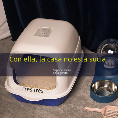 Large Enclosed Cat Litter Box with Door for Pets